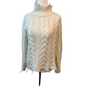 Elan crown neck sweater. Trendy style. Soft white will compliment any pants